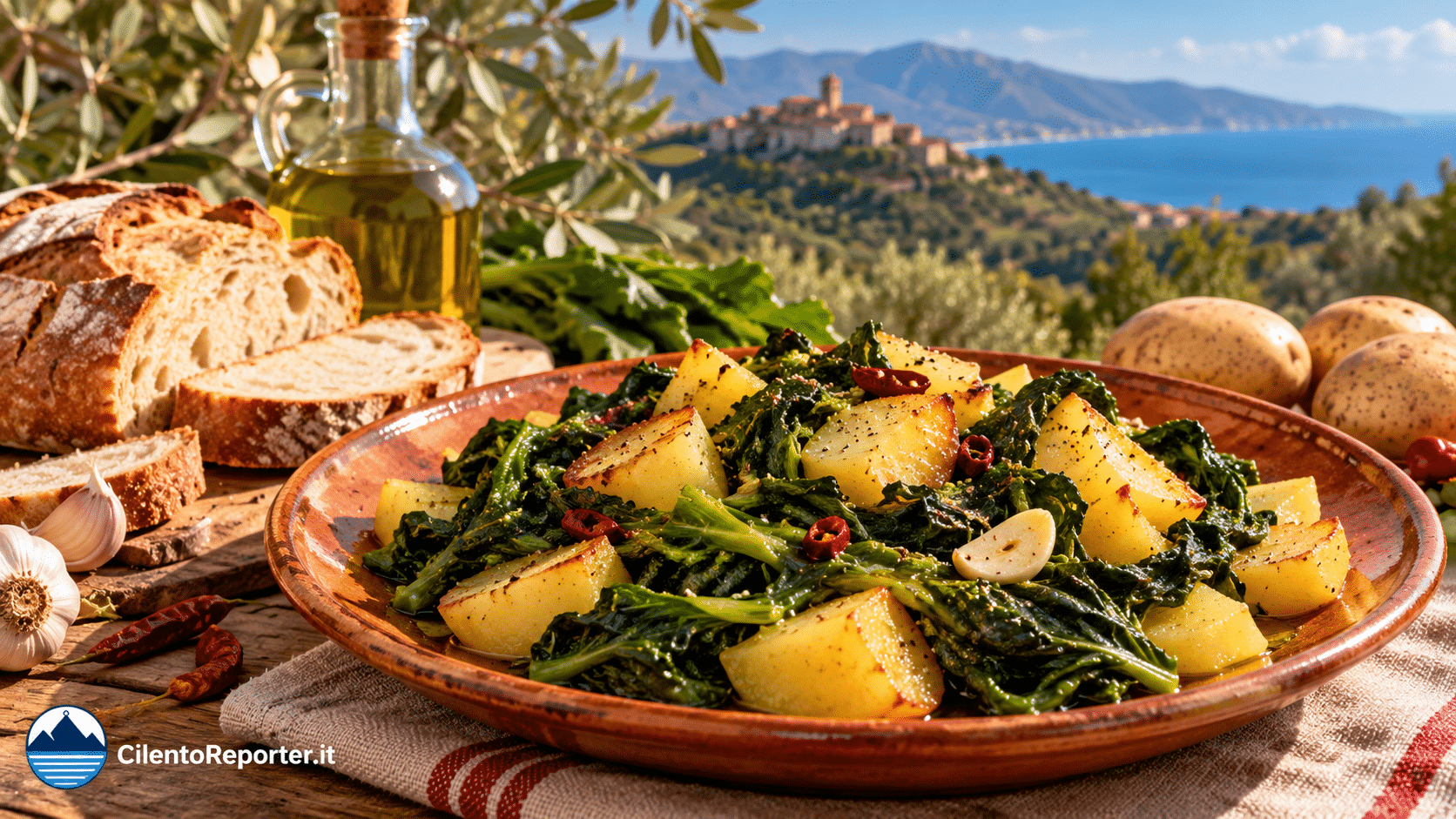 Cicorie e patate alla cilentana: la ricetta della cucina contadina