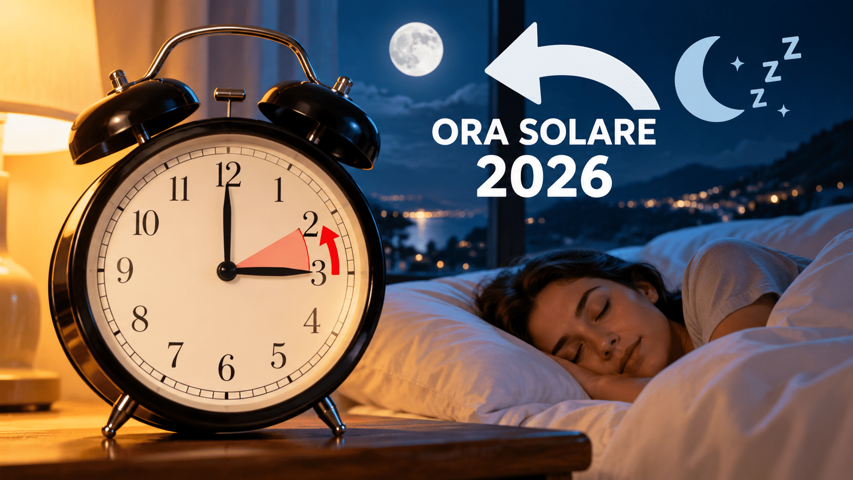 orologio con lancette indietro e riposo notturno Ora solare 2026: i consigli del neurologo